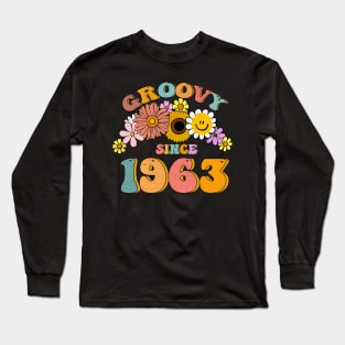 Groovy Since 1963 60 years old Vintage Retro 60th Birthday Long Sleeve T-Shirt